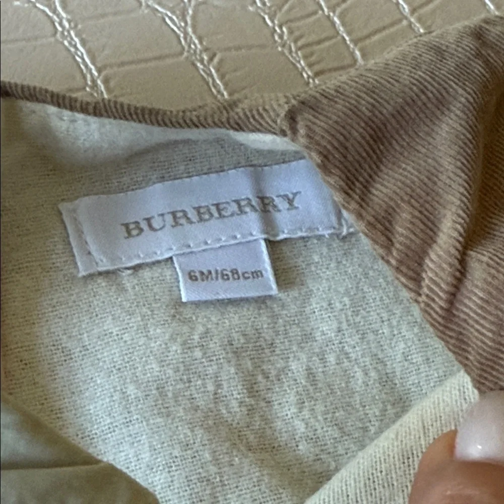Burberry Boy Tan‎ Corduroy Baby Overalls Size 6M